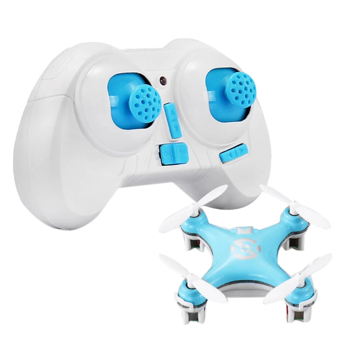 Vue rapprochée du Mini Drone RC Cx10 2.4G 4CH avec LED, montrant ses hélices et son boîtier compact