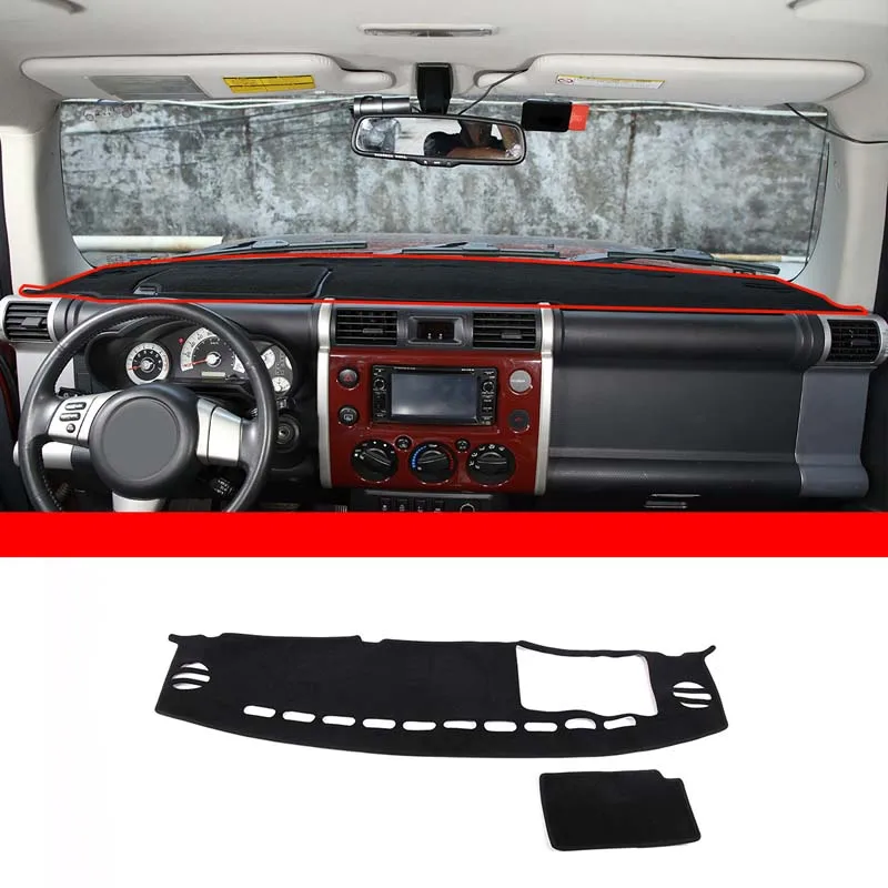 Polyester Black For Toyota Fj Cruiser 20072021 Car Dashboard Cover Mat Avoid Light Sun Shade