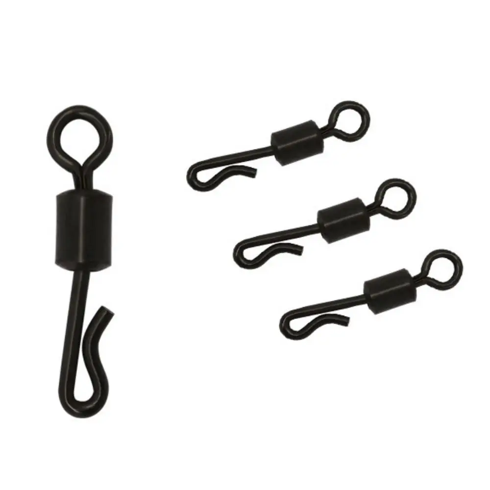 

25pcs Black Q-Shaped Bearing Swivel Q-Shaped Quick Change Fishing Connector Stainless Steel Copper Quick Change Swivels