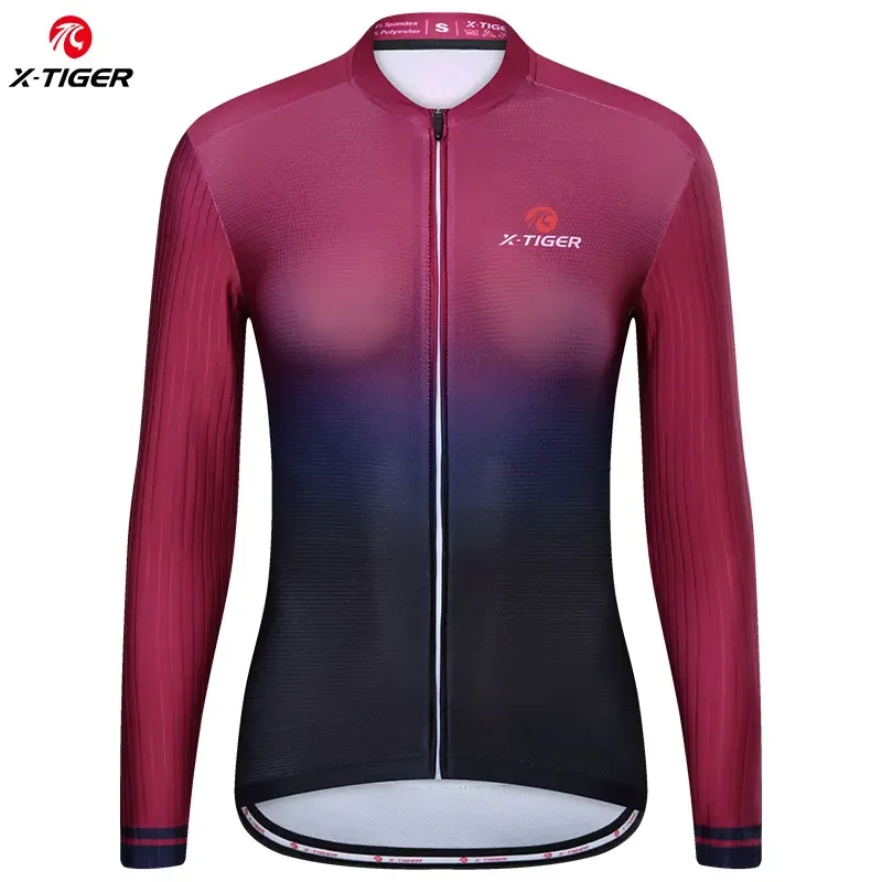 X-Tiger Women's Cycling Jersey Spring Bicycle Long Sleeve Mountain Breathable Uniform Maillot Ciclismo Anti-UV Bike Jerseys