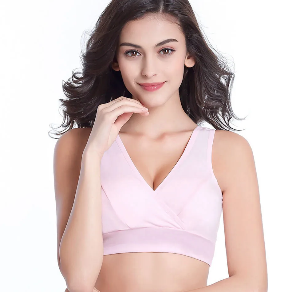 Pregnant Women Bra Vest Style Cross Over Nursing Bra Without Steel Ring Comfortable Sleep Yoga Bra Without Breast Pads 4