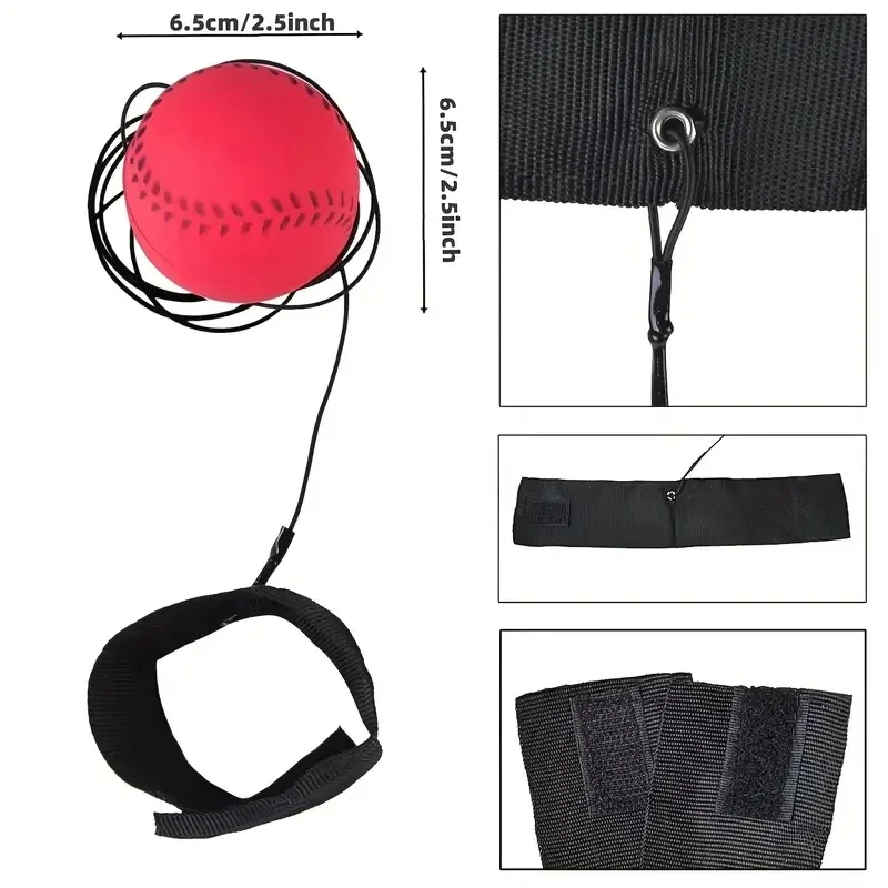 6cm Rubber Bouncy Ball with Rope - Stress-Relief and Idle Time Toy