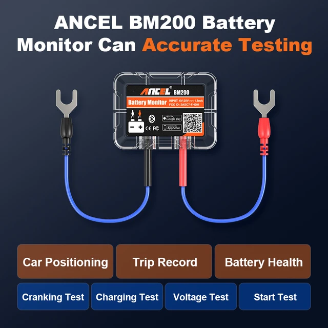 BM200 12V Batterietester Monitor Kfz Batterie Wächter mit Bluetooth  Analysator