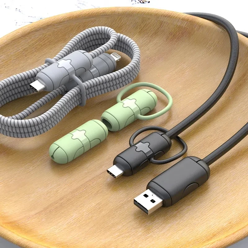 Universal Cable Protector Sleeve - Enhanced USB Data Cord Wrap for Charger and Cable Durability