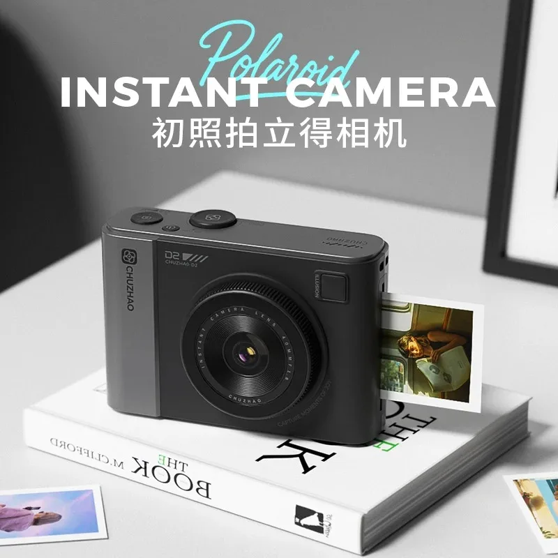 【Thriving】 CHUZHAO D2 Instant Camera Mini Digital Camera capable of printing color photos Bluetooth Girl's Cute Mini 2.8 inch Subli.