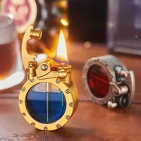 New Retro Transparent Oil Tank Metal Rocker Kerosene Lighter Personality Windproof Cigarette Lighter Men Collection Gifts 2