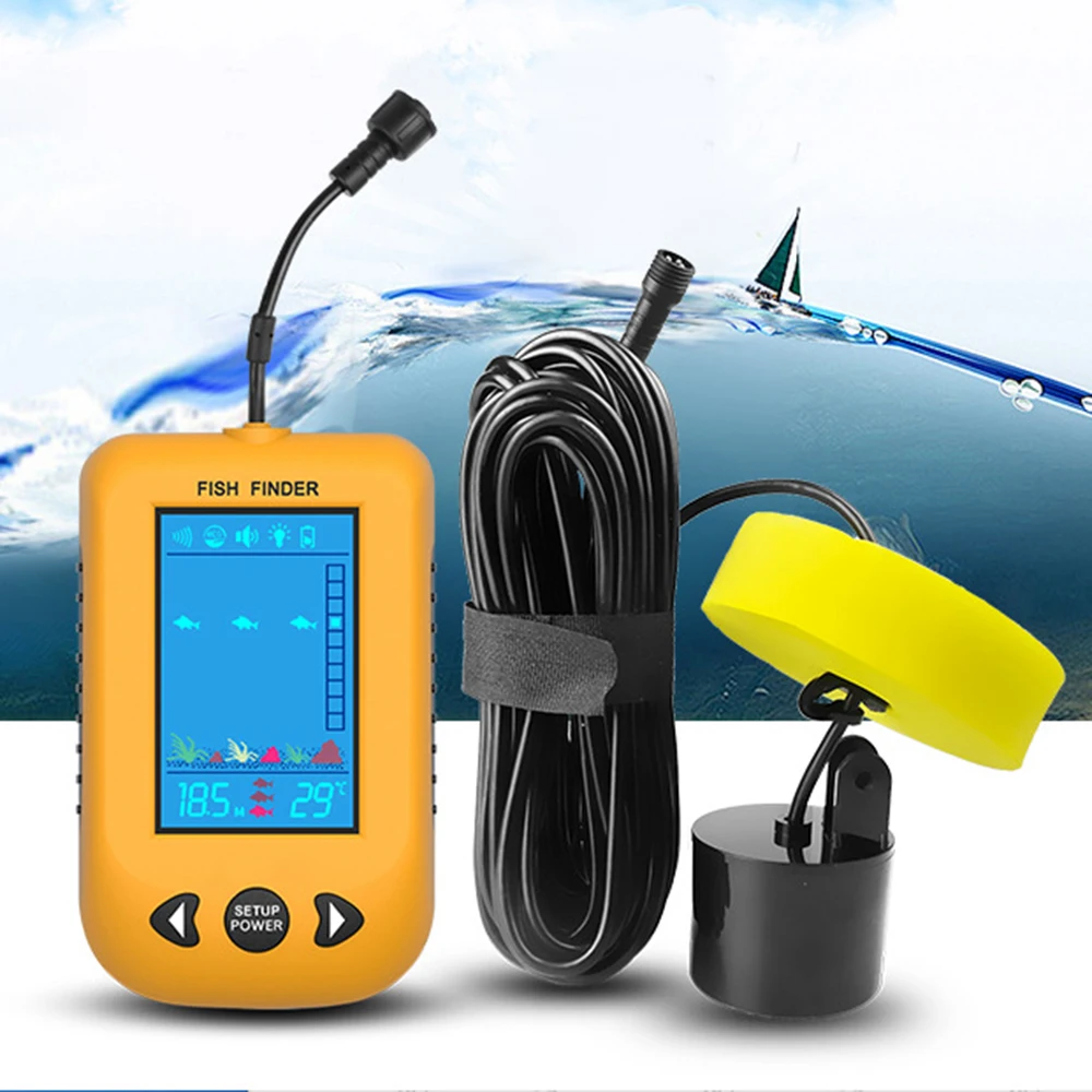 Portable-100M-Fish-Finder-Handheld-Wired-Fish-Depth-Finder-Kayak-Boat ...