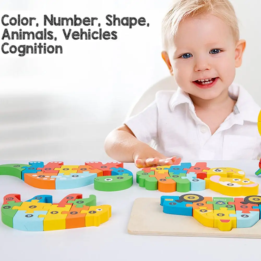 

3D Puzzle Montessori Wooden Toddler Puzzles For Kids Montessori Toys For Toddlers 2 3 4 5 Years Old Top Educational Dinosau W9X7