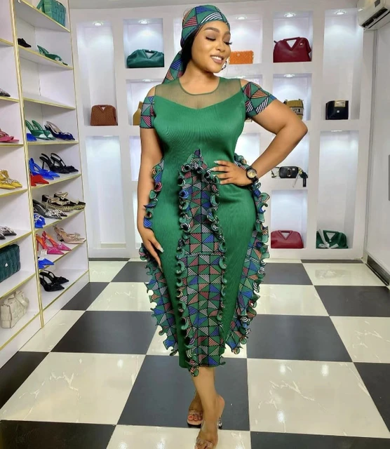Chioma Pleated Wave Edge Short Sleeve Spillage Print Dress
