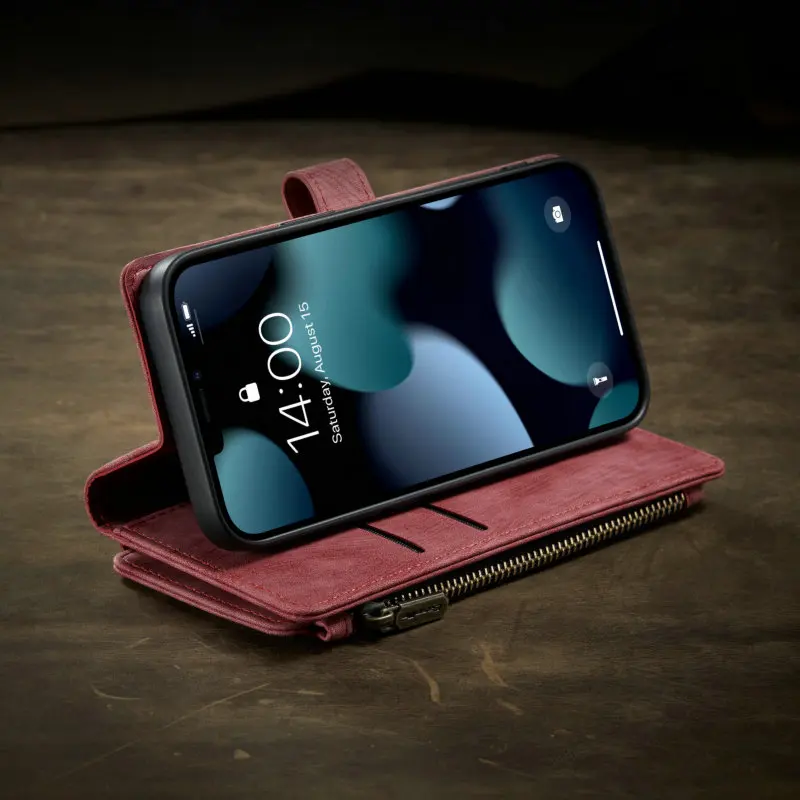 Wallet Case For iPhone 15 14 Pro Max 11 12 13 Xs 7 8 Plus 10 Card Slot Women Men Strap Leather Case For iPhone 15 Pro Max Cases