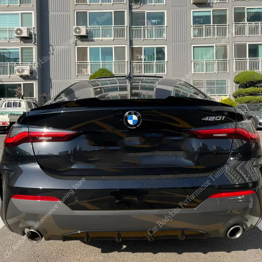 

For BMW G22 G82 G24 G26 V Style Rear Spoiler 4 Series 420i 430i 430d M440i M440d i4 M50 Bodykits Rear Trunk Tail Wing 2020-2023