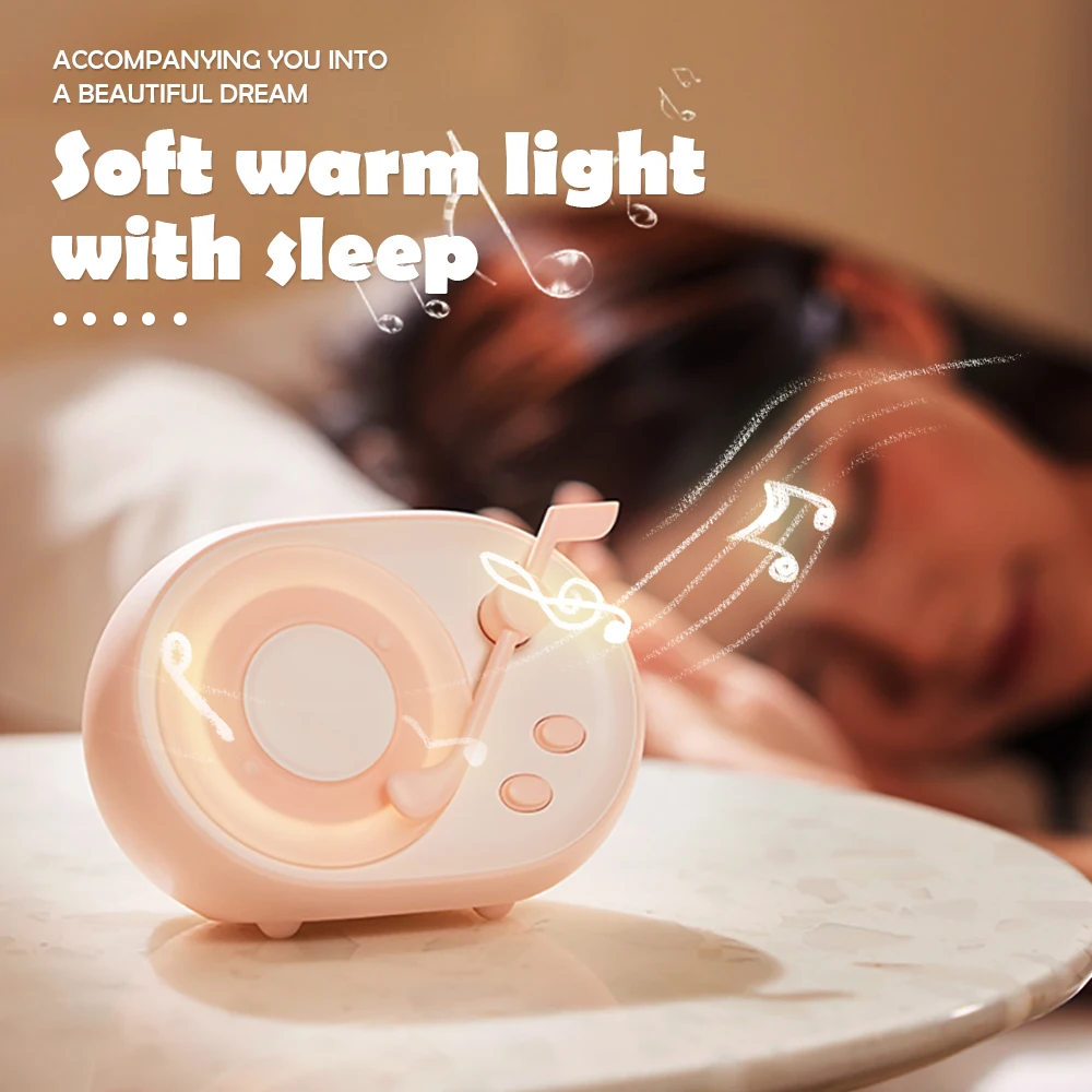 Retro Wireless Bluetooth Speaker Portable Sleep Night Light Vintage Music Player USB Charging Home Office Decor Atmosphere Light