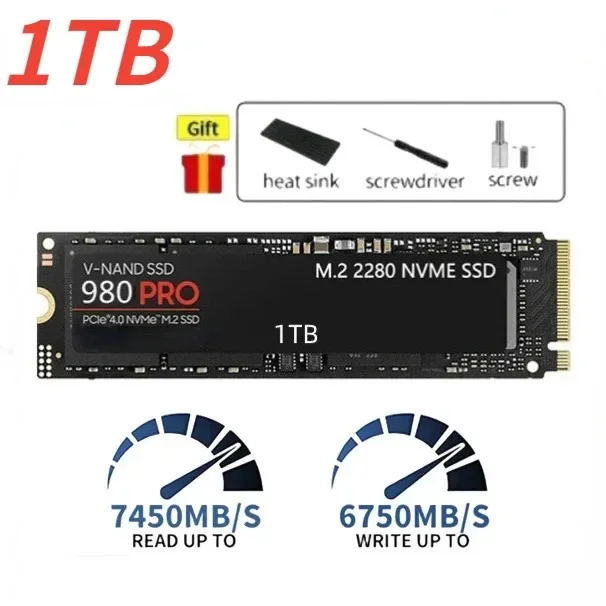 980Pro 노트북 PS5 데스크탑 PC용 내장 솔리드 스테이트 하드 드라이브 NVMe M.2 2280, 990PRO 8TB 4TB 2TB 1TB PCIe Gen 5.0x4 SSD, 신제품