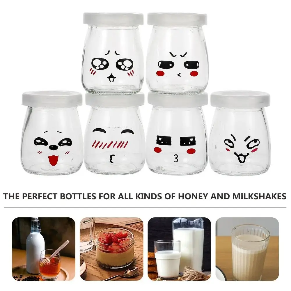 1Pcs Wishing Bottle Mini Yogurt Pudding Glass Bottle Storage Cups with Lid High Temperature Resistant Homemade Y 2