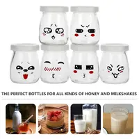 1Pcs Wishing Bottle Mini Yogurt Pudding Glass Bottle Storage Cups with Lid High Temperature Resistant Homemade Y 2