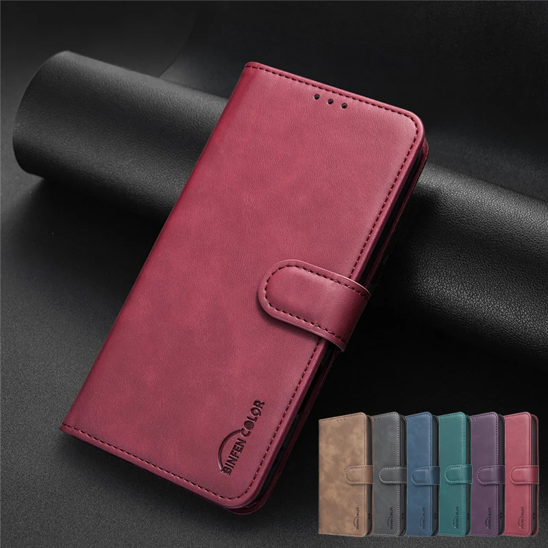 Elegant Matte Leather Flip Phone Case with Anti-Theft Wallet Feature