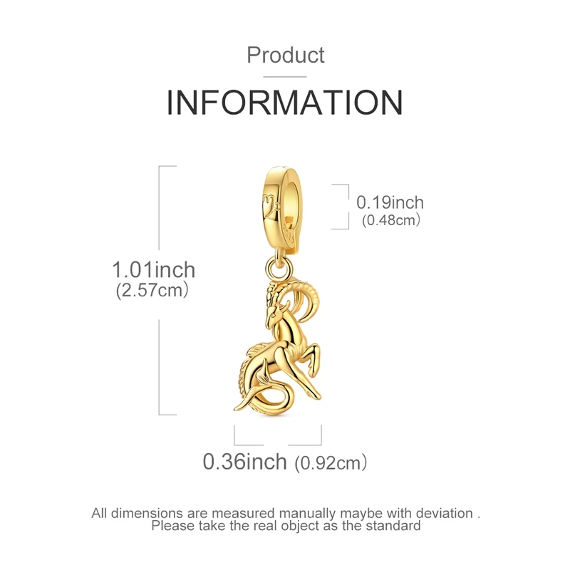 Goldene Anhänger aus 925er Sterlingsilber, Serie „Zodiac Guardian“, passend für Original-Armbänder, DIY-Schmuck, Geschenk für Frauen – Detail 36