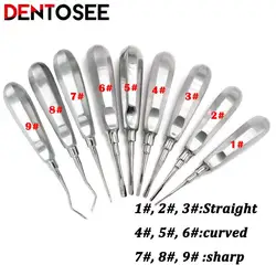 Tooth Elevator Dental Stainless Steel Elevator Dentist Tools Stright Curved Root Elevator Dental Instrument