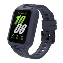 Dual Function Silicone Strap and Case for Smartwatch - Replacement Sport Bracelet and Wrist Band (Dark Blue)
