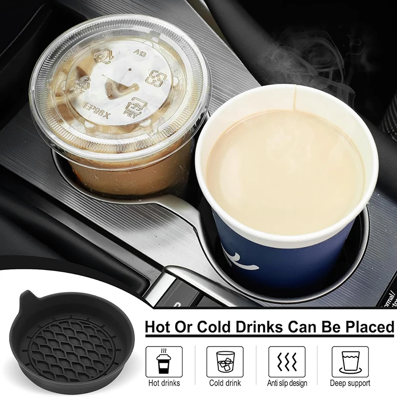 Car Coaster Pads 1/4pcs Silicone Non-Slip Water Cup Pad Car Cup Groove Anti-Scalding Mat Bottle Holders Interior Accessories cup holder coasters,car coaster pads