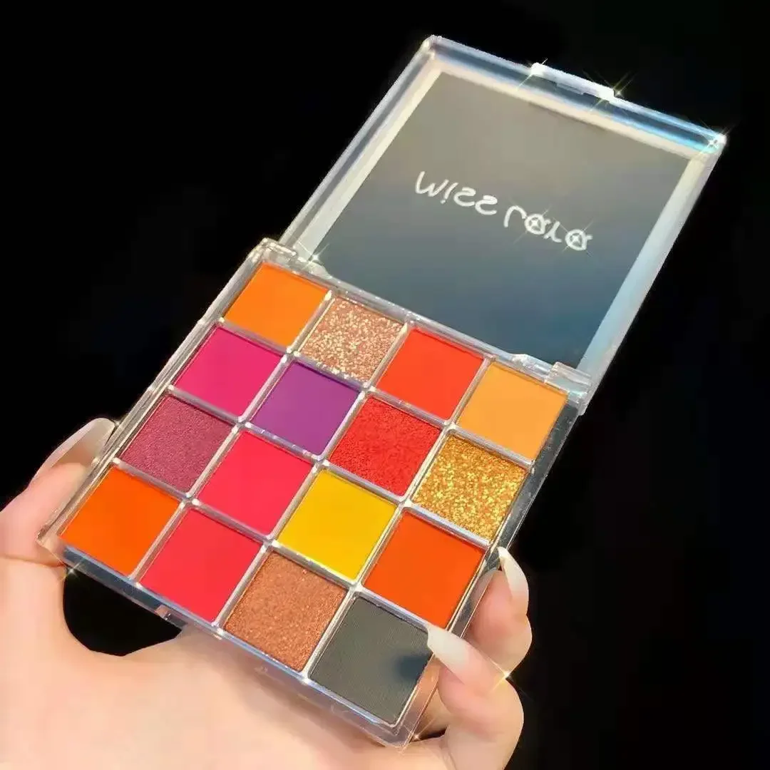 2 Faj 16 színek Színes szemét Tükörkép paleta Mezítelen Ragyogó  eyeshadow Keréklapát Csillámlás Matt stv Tartós Vízhatlan esőköpény Feltűnően néz Szemese