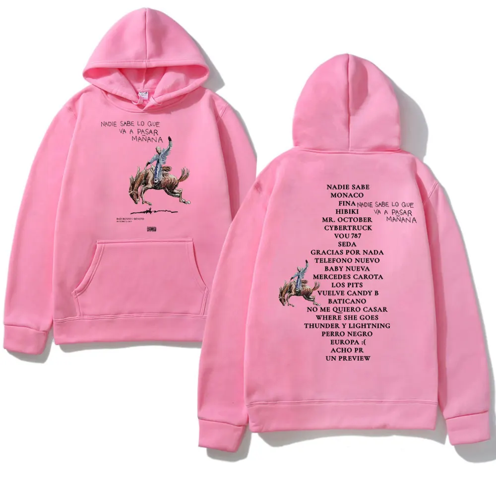 Bad Bunny New Album Nadie Sabe Lo Que Va Pasar Manana Sweatshirts Men Women's Vintage Street Hoodies Tops Clothes Warm Pullovers