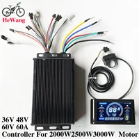Contrôleur d'onde sinusoïdale de moteur sans balais de vélo électrique 36V 48V 60V 60A 2000W 3000W avec écran LCD couleur S966 pour Scooter de vélo de montagne électrique 1