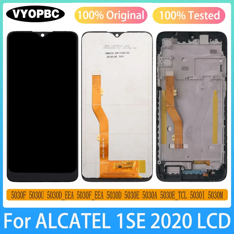 2020 Оригинальный ЖК-дисплей с рамкой для ALCATEL 1SE, дигитайзер в сборе, запасные части для ремонта, экран 5030F 5030U 5030D
