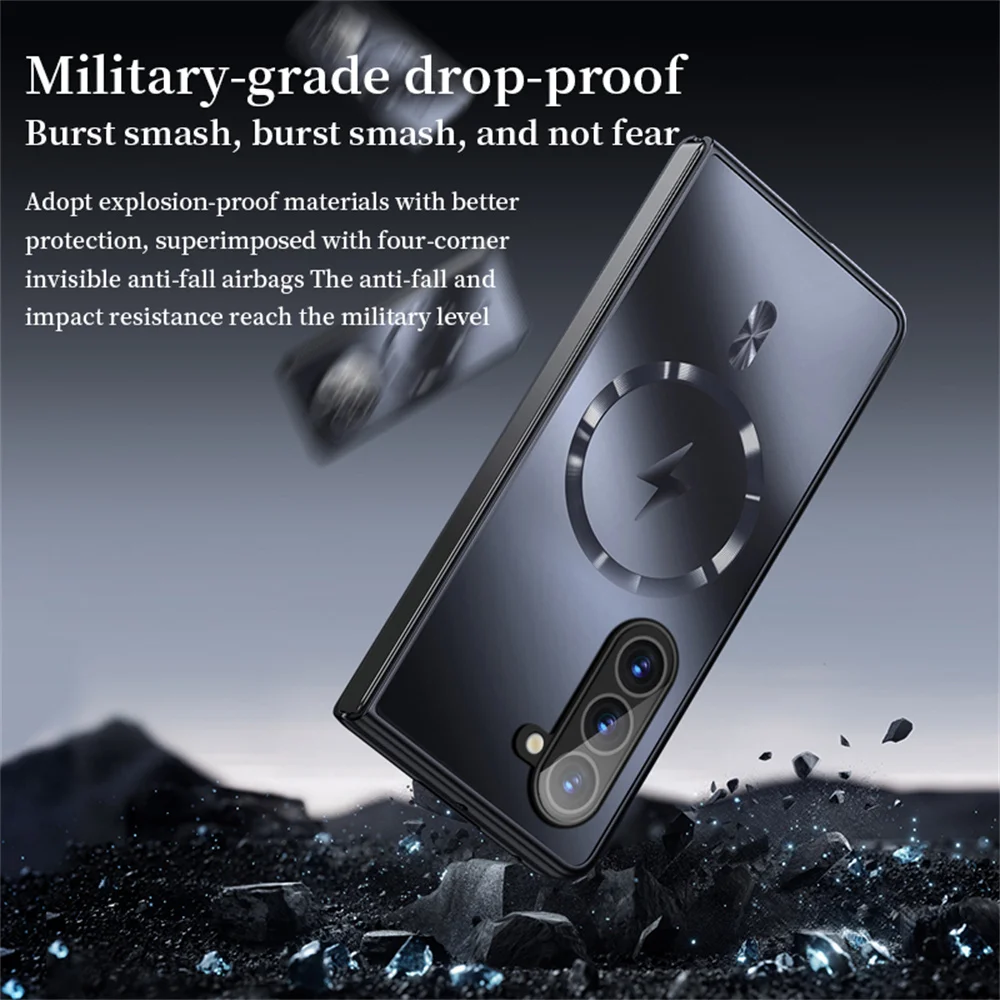 Luxury Matte Frosted Wireless Charging Case with Full Lens Protection