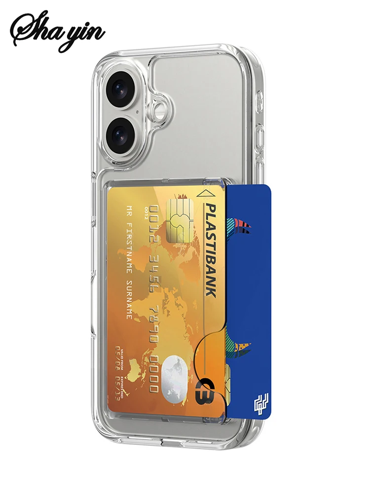 Magnetischer, durchsichtiger Kartenhalter, Brieftasche aus Kunststoff, starke Adsorptionshülle, tragbare Kartenfächer, Abdeckung für Apple Phone Android für Männer und Frauen – Detail 10