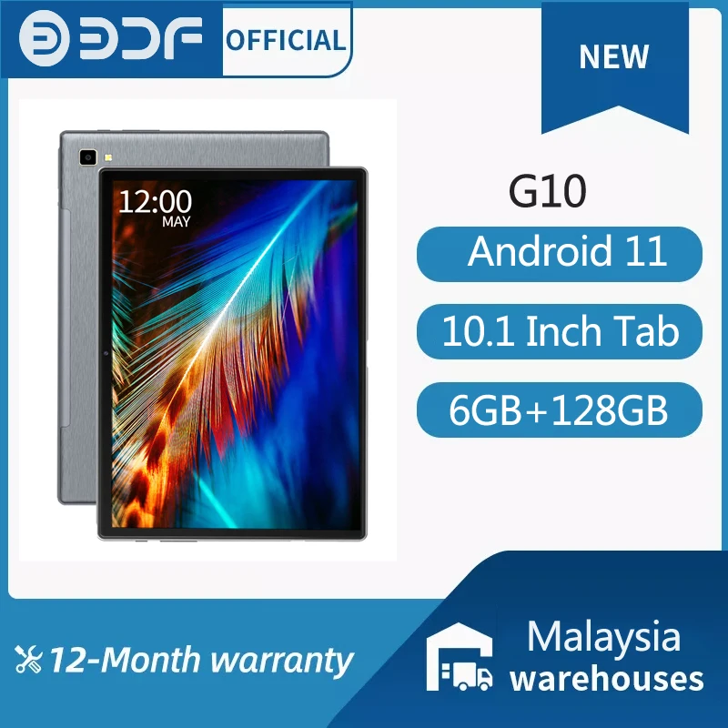 BDF G10 MTK  Tablet 10.1 1280x800 IPS  Android 11 6GB RAM 128GB ROM 4G LTE 6000mAh 18W PD Fast Charging GPS