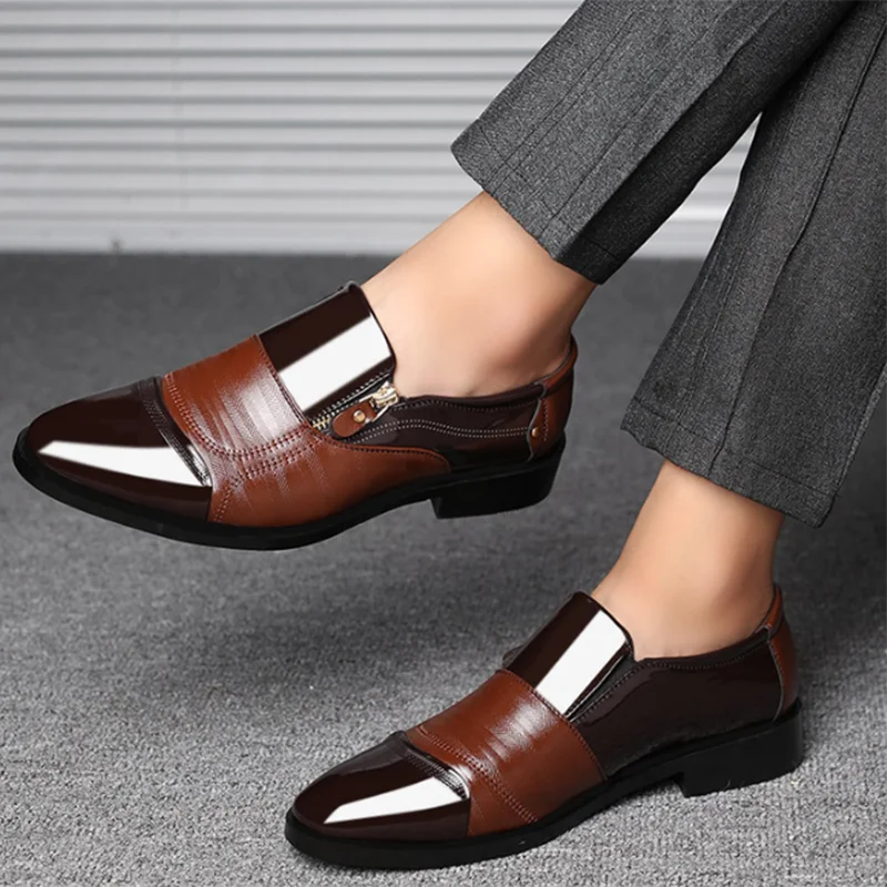 Men Shoes Slip on Formal Plus Size Point Toe Wedding Business Casual