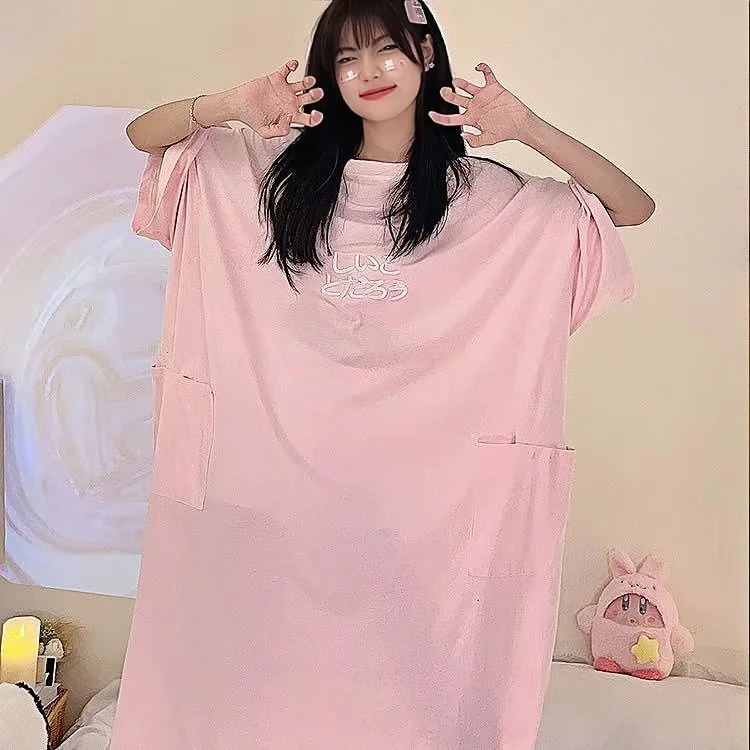 150kg Big Soft Summer Plus Size Women Dresses Loose T Shirt Dress Lady  Female Clothing Oversize Short-Sleeve Casual Long Dresses - AliExpress  200000345
