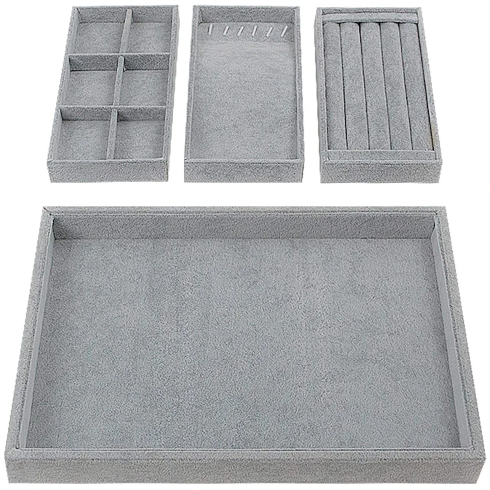 Stackable-Jewelry-Organizer-Trays-Drawer-Insert-Velvet-Earring-Display ...
