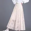Plus Size Women Lace Skirt Women Niche Autumn New Mid-length Skirt with Large Hem Mesh and Empty Elegant Pleated Vintage Skirt 4