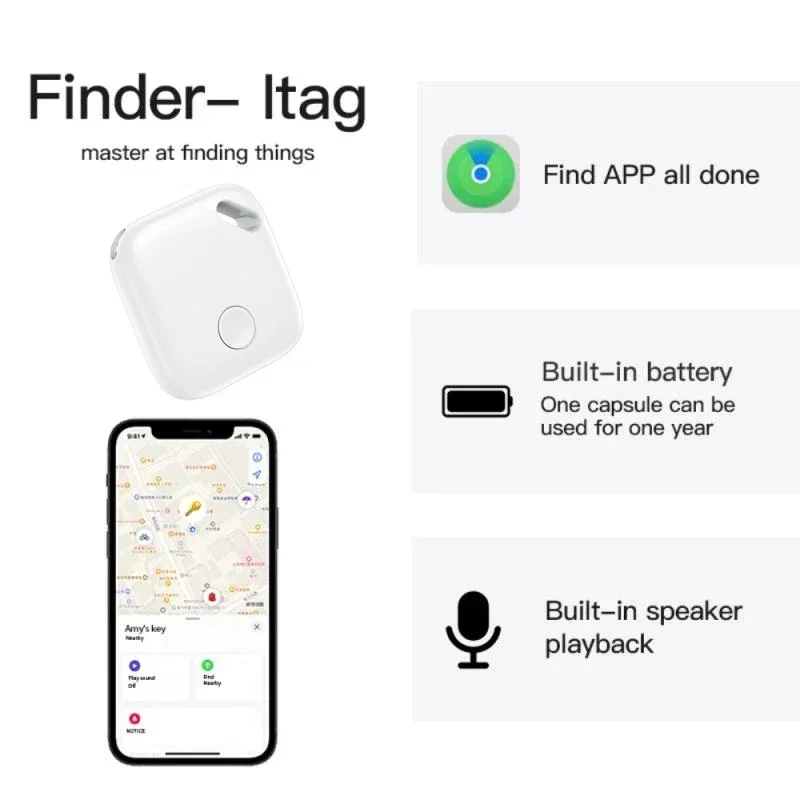 Smart Tag Keys Finder Global Tracker Works with Find My APP Anti Lost Reminder Device for Iphone Replacement Locator MFI Rated