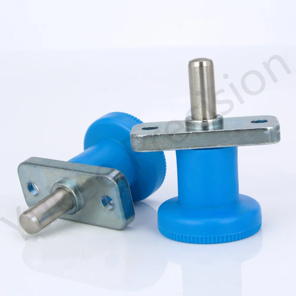 YK232 직경: 6mm/8mm 인덱스 플런저 아연 합금 바디 풀 플라스틱 손잡이 고정 플레이트 플랜지가 있는 개폐식 스프링 인덱스 플런저
