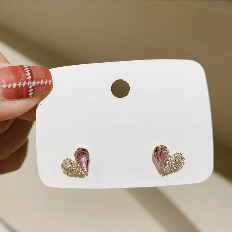Stud Earrings Fashion Personalized Crystal Studded Heart for Women Charm Sparkle Luxury Designer Jewelry