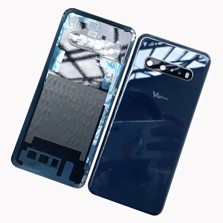 LG V60 ThinQ 5G용 100% A+++ 등급 유리 후면 커버, 배터리 커버, 후면 하우징, 카메라 렌즈 교체 포함