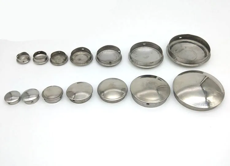 10pcs 304 Stainless Steel Tube Fast Sealing Cover Round Pipe Plug Cap Pipe Fittings pipe plug cap
