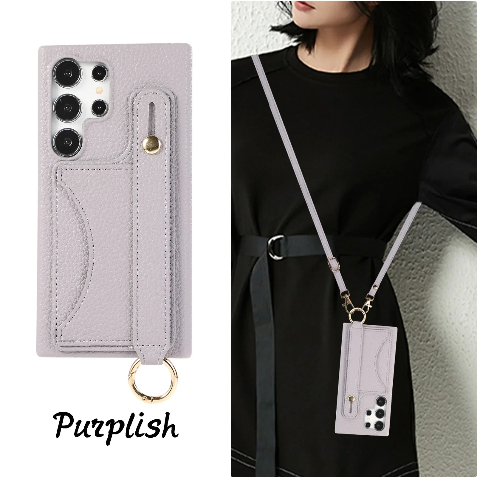 Wrist Strap Crossbody Phone Case with Card Holder