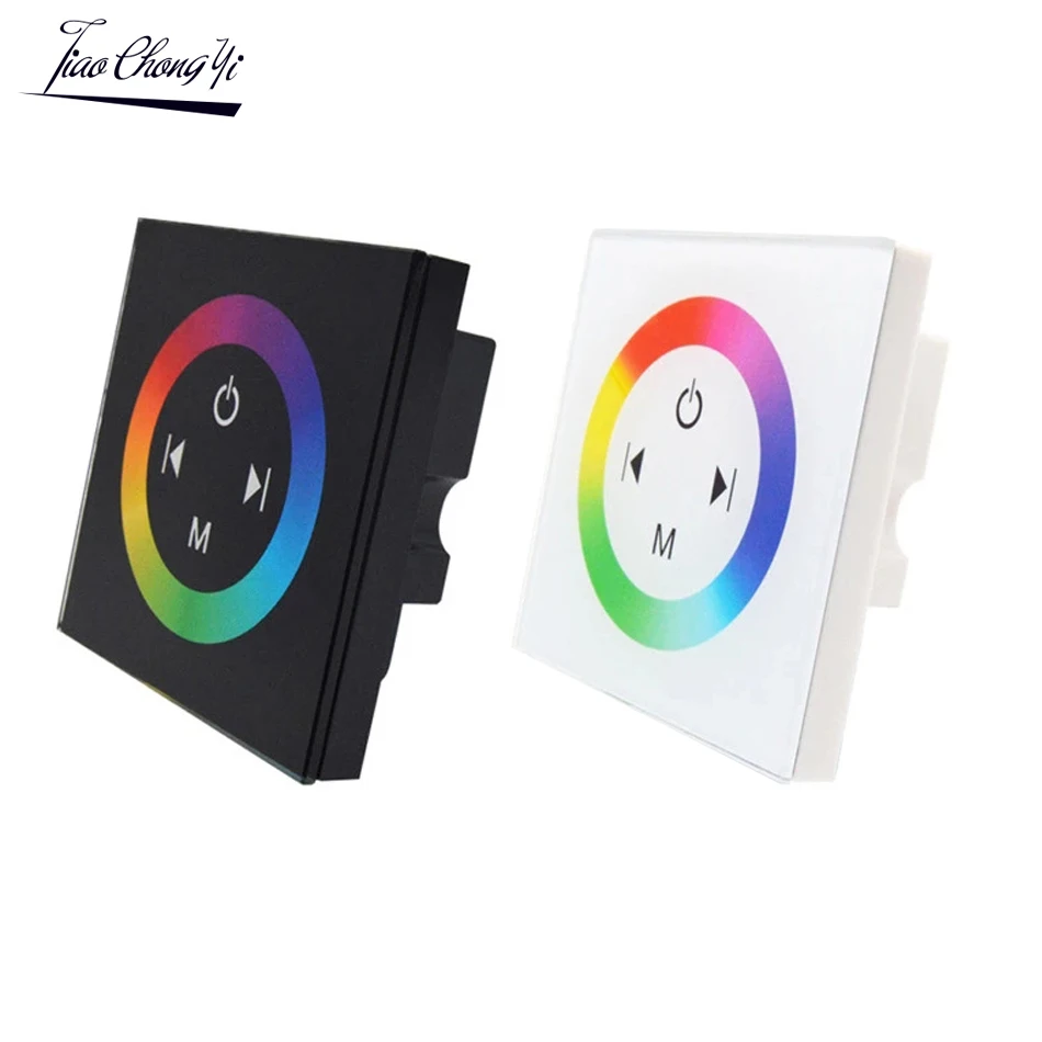 

Wall Mounted Touch Switch Controller Glass Panel for DC12-24V 4A/CH LED Strip Light Dimmer Single color CCT RGB Home Lighting