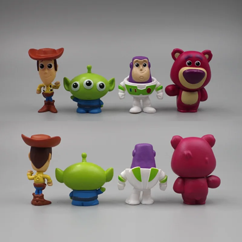 4 Pz/Set 3-4Cm Disney Cartoon Toy Story 3 Sherif Woody Buzz Lightyear Jessie Alien Lotso Action Figure Modello Decoraton Gift Nuovo