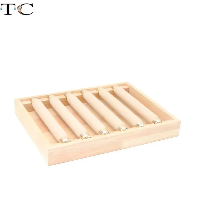 Natural Log Ring Display Tray 6 Movable Ring Storage Stick Jewelry Shooting Props