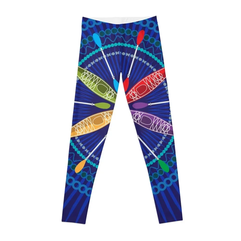 

Kayak Compass Rose on blue Leggings sport pants exercise clothing for sports shirts gym Women's trousers Womens Leggings