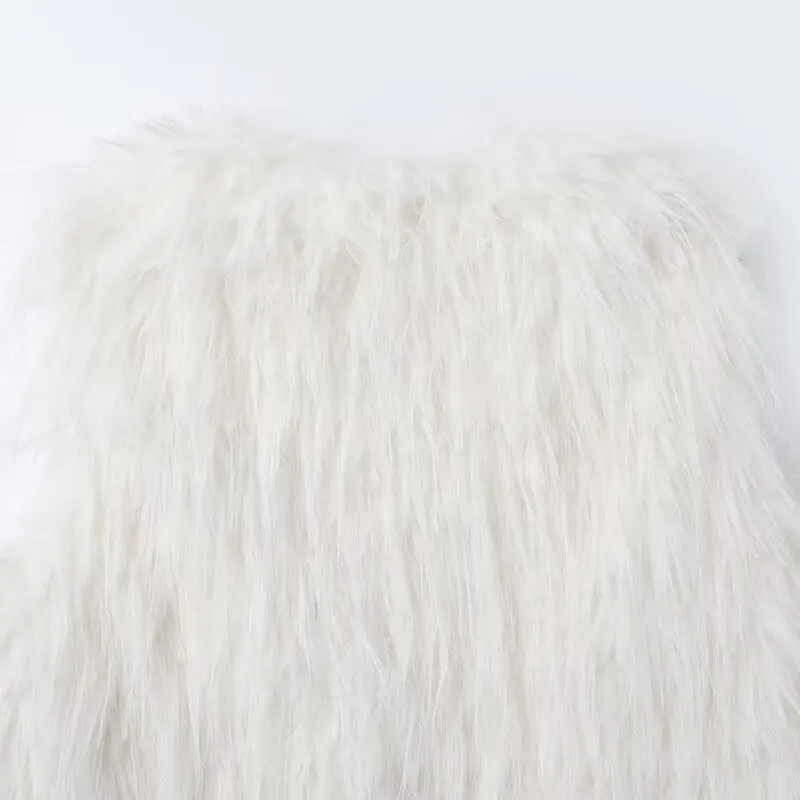 Women Autumn Winter Short French Style Tassel Short Vest FemaleElegant V-Neck Sleeveless Tops Lady Fashion Simple Vest Coat Stre