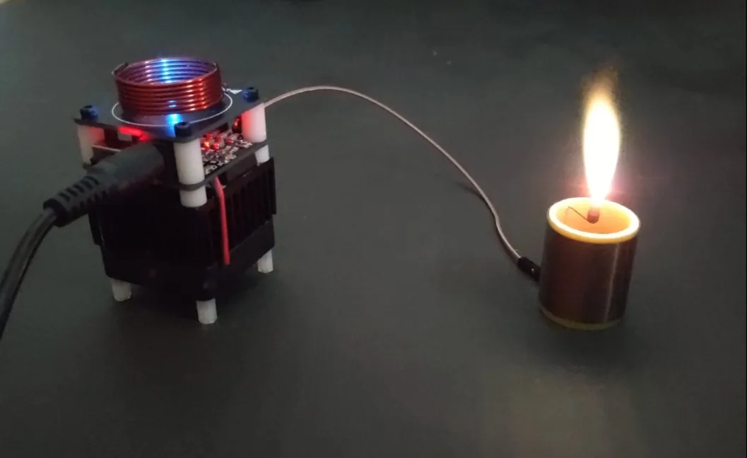 

High Frequency Tesla Coil HFSSTC Electronic Candle Plasma Flame Run continuously for 10 minutes