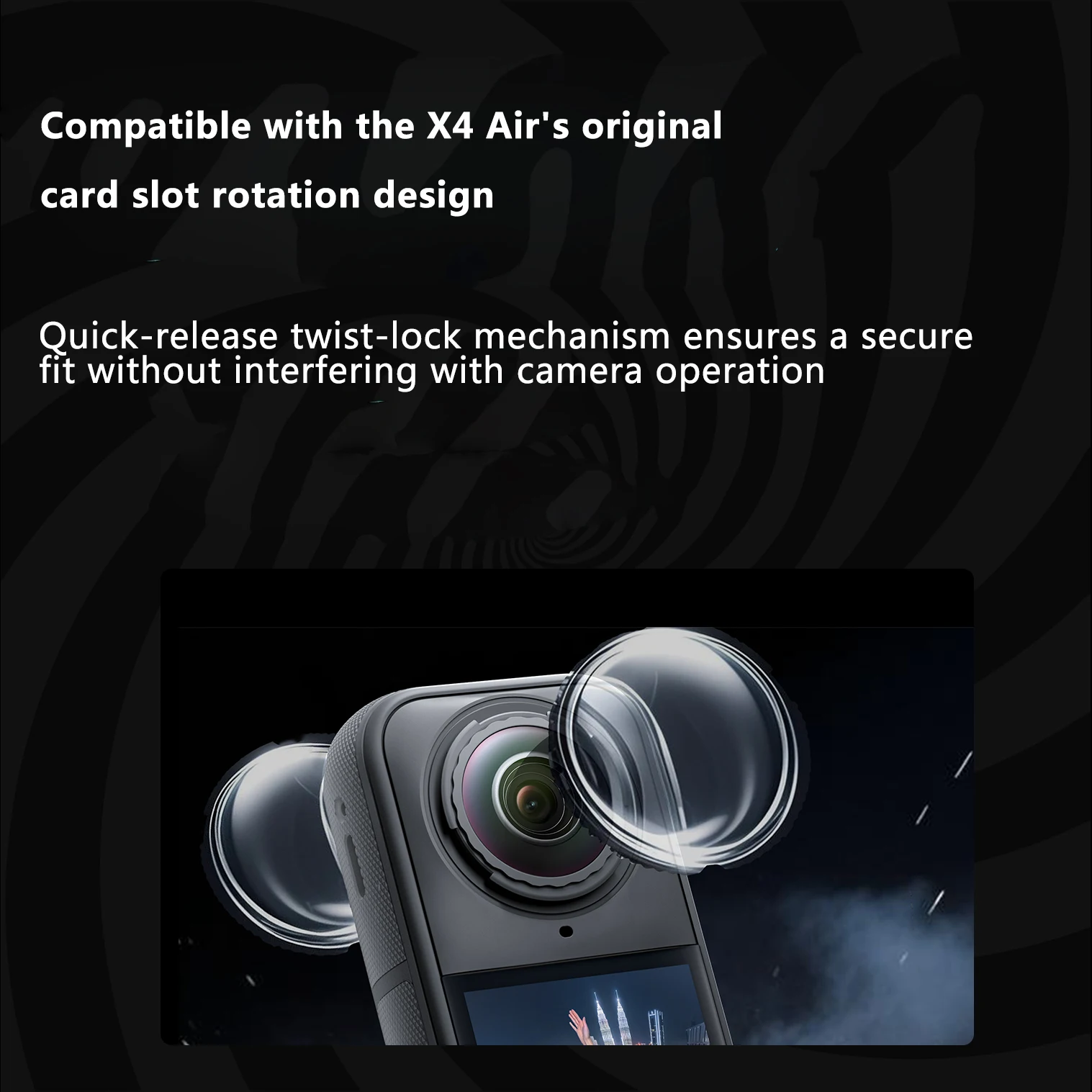 Insta360 X4 Air용 렌즈 가드 Insta360 X4 Air용 광학 유리 또는 PC 카메라 렌즈 보호 장치 긁힘 방지 액세서리