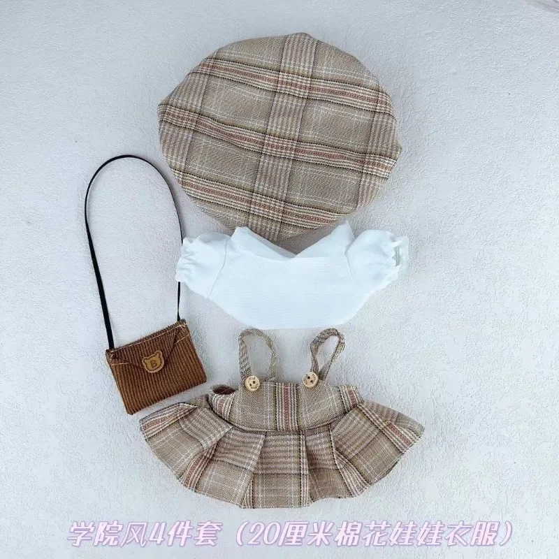 20cm cotton doll clothes can be worn as a chubby body in a college style forest suit, plush doll dress, and baby clothes 2