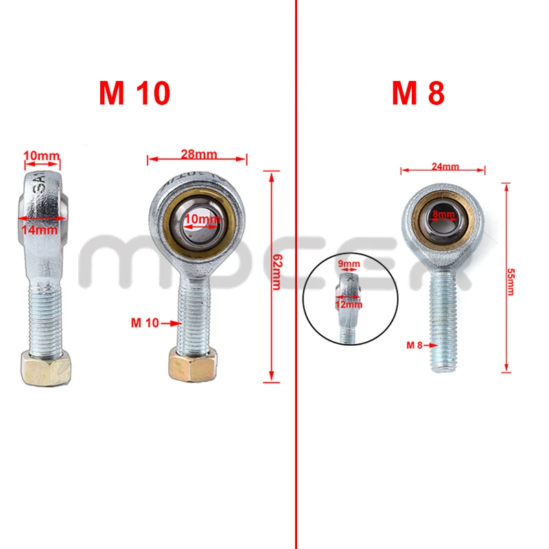 Giunto Bb10 10 Giunti Sferici M6 A Filettatura Esterna - Testa Snodata Per Tiranti, Perfetti Per Riparazioni Meccaniche Giunti Sferici Per Tirante